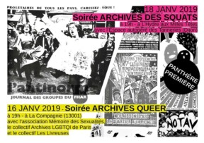 16.01.19 19h Soirée rencontres Archives Queer – PANTHÈRE PREMIÈRE