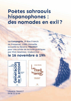 16.11. 19h Poètes sahraouis hispanophones : des nomades en exil ? une proposition de la Librairie TRANSIT