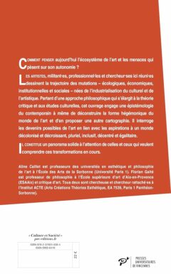 17.10.2025 18h Présentation de l’ouvrage Les Mondes de l’art à l’âge du capitalisme culturel codirigé par Aline Caillet et Florian Gaité
